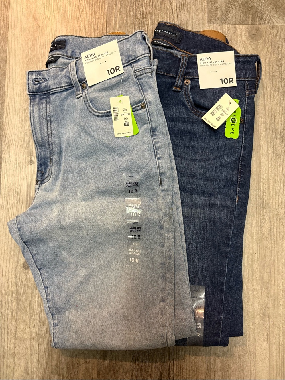 Aeropostale Women's Dual Wash Jeggings - Light Blue & Dark Blue